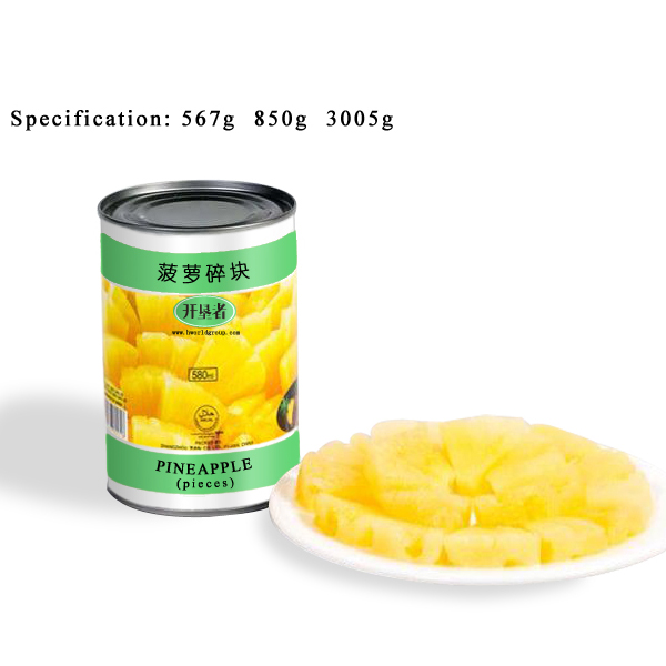 CF12 KKZ Canned Pineapples Pieces in Syrup 6*3005G-24months