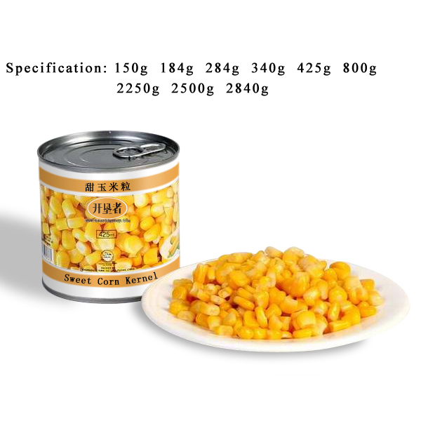 CV04 KKZ Canned Sweet Corn Kernel 6*2840G-36months