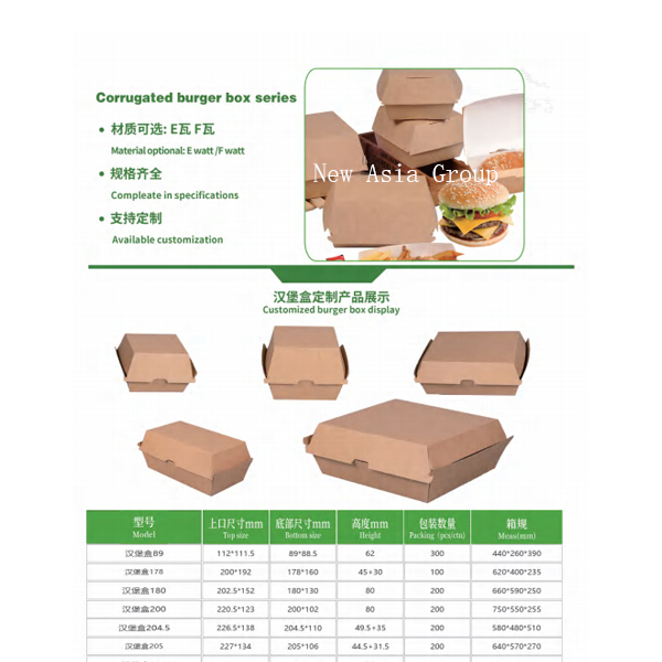 DT60 Corrugated Burger Box Series